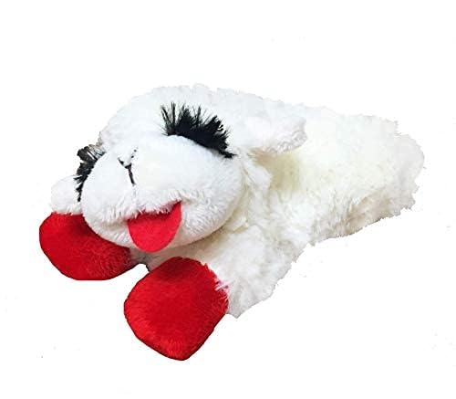 Multipet Lamb Chop Dog Plush Toy 10", Cream, 5 Squeakers