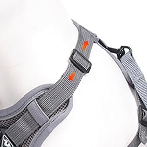 Wanheart Cat Harness and Leash, Adjustable Mesh Vest，Grey, S