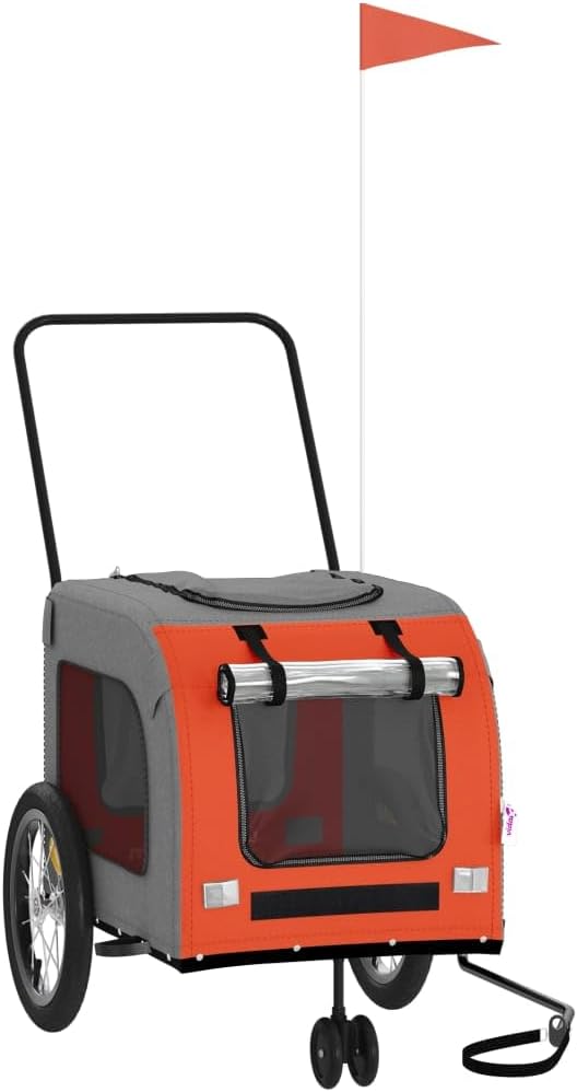 Tidyard Pet Bike Trailer for Small Dogs and Cats, Compact Foldable Design with Shock Absorbers and Lockable Wheels, Oran