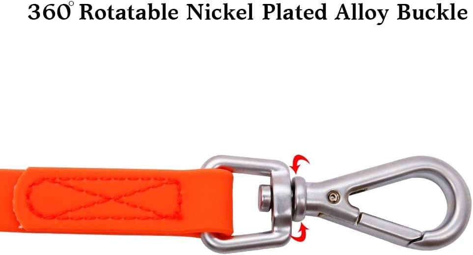 Waterproof Dog Training Leash 50FT 30FT 15FT 10FT 5FT Heavy Duty Recall Long Lead for Large Medium Small Dogs (30FT, Ora