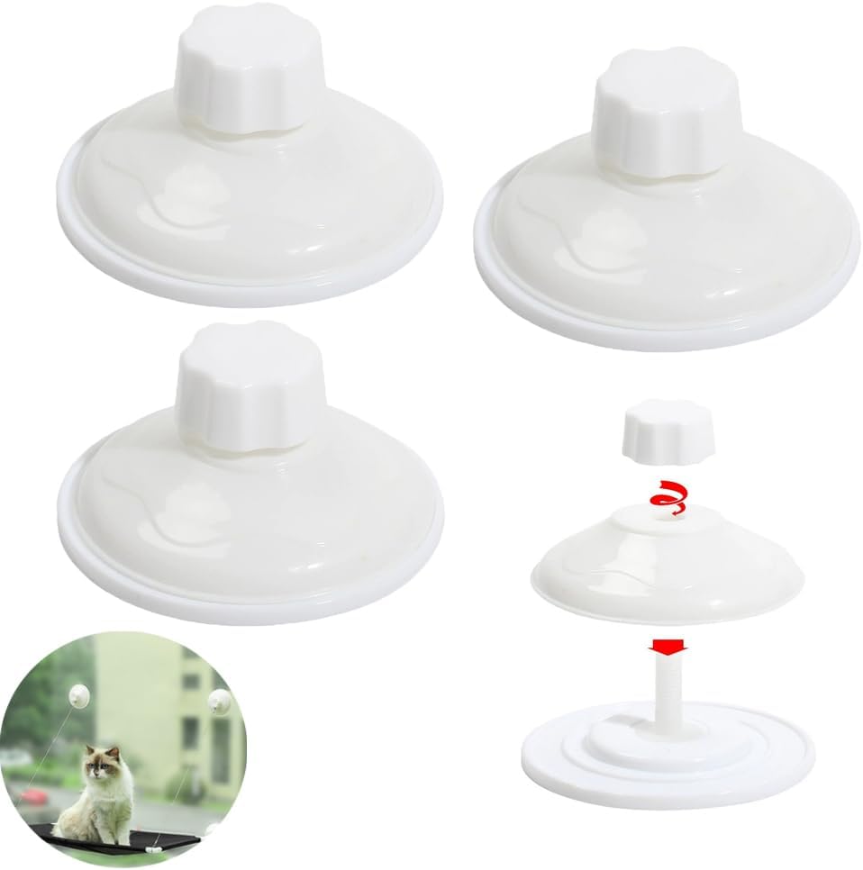4 Pack Cat Bed Window Suction Holder Replacement with Anchor Screws Cordless Cat Window Perch Suction Cups Holders for E