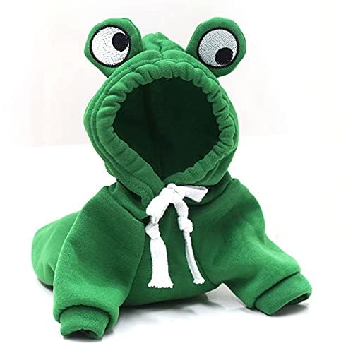 Maruomiki Warm Dog Hoodie Clothes Fleece Lined Winter Cute Coat, Frog S