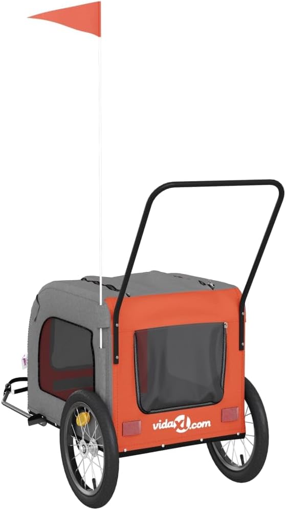 Tidyard Pet Bike Trailer for Small Dogs and Cats, Compact Foldable Design with Shock Absorbers and Lockable Wheels, Oran