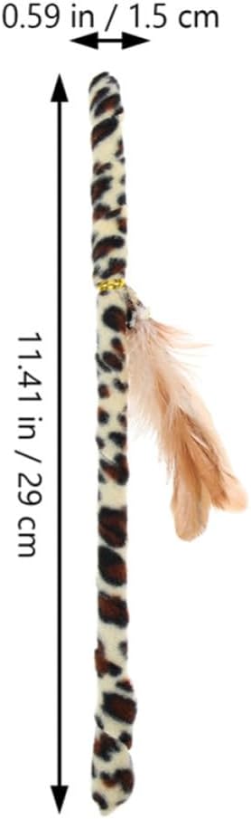 4pcs Leopard Feather Cat Teaser Wand Interactive PET