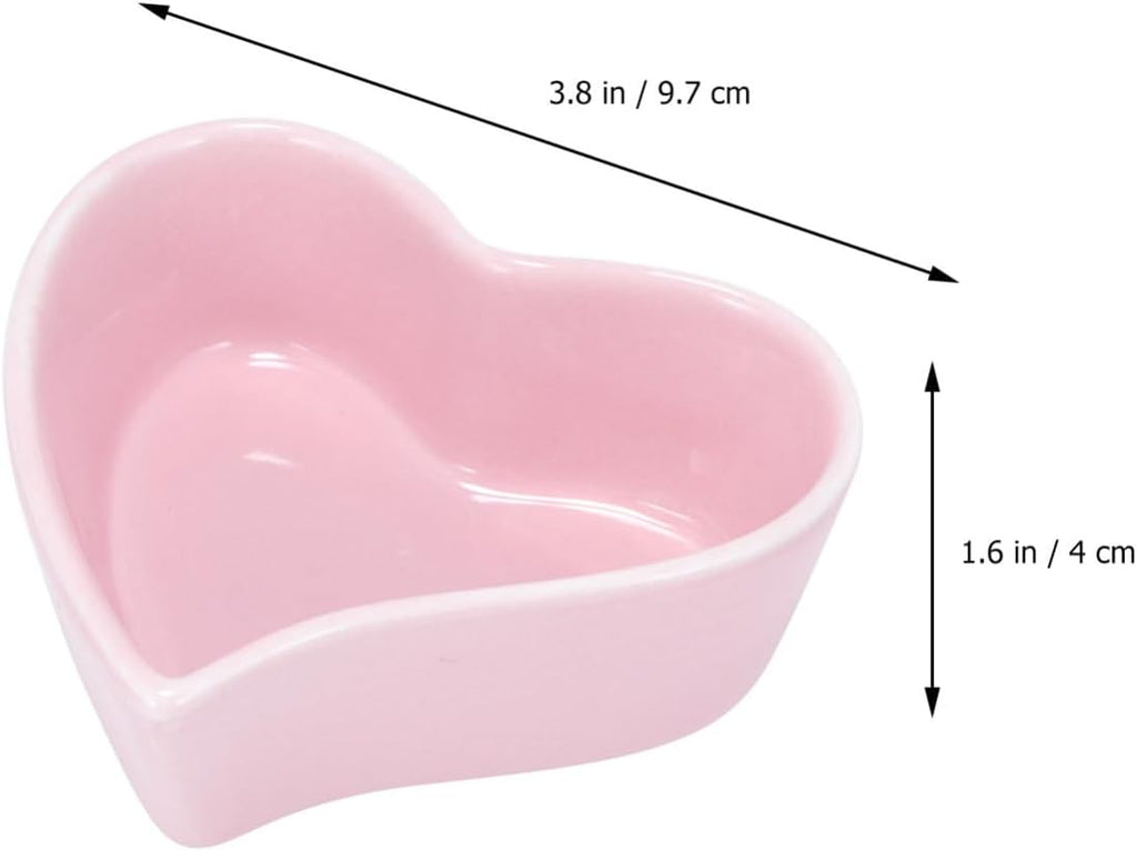 Adorable Ceramic PET Feed Bowl Love Shape Easy to Clean