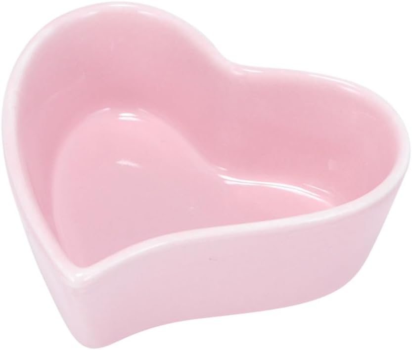 Adorable Ceramic PET Feed Bowl Love Shape Easy to Clean