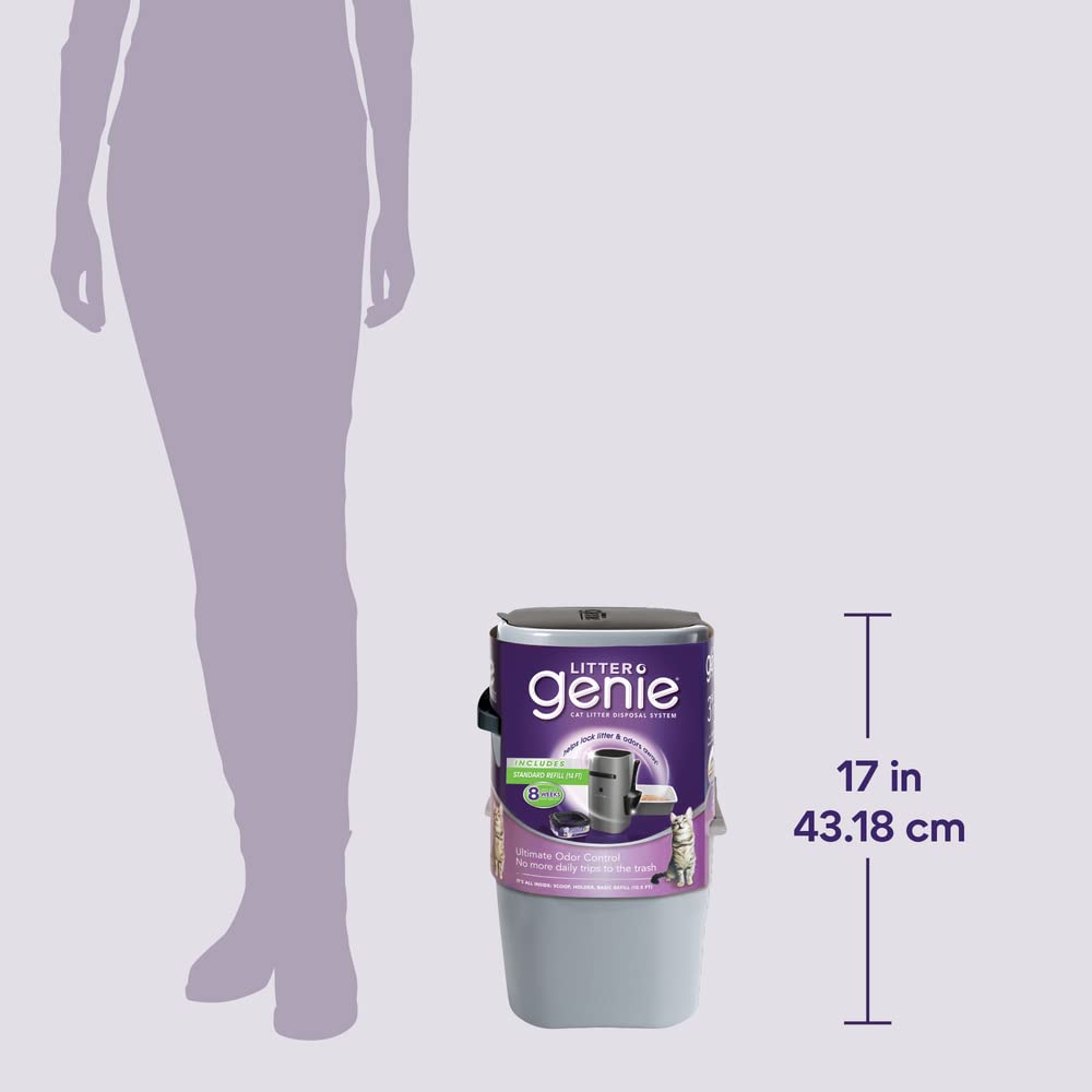 Litter Genie Standard Cat Litter Disposal Pail with 14 ft Standard Refill