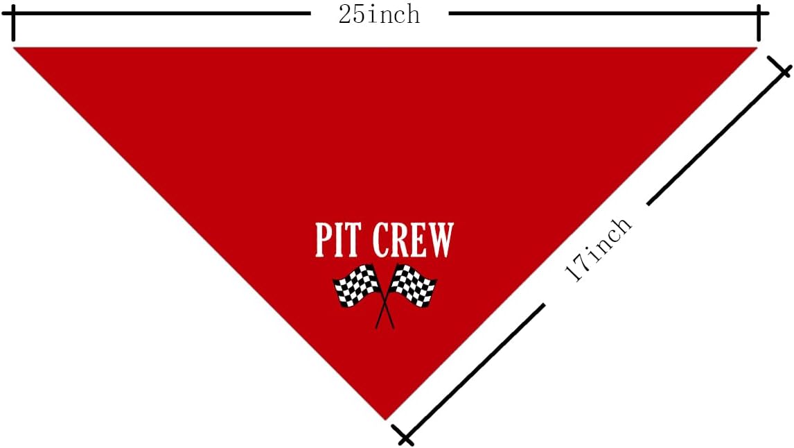 Pit Crew Dog Bandana, Red Dog Bandana, Checkered Flags Race Car Flag Dogs Bandanas, Pet Triangle Scarf, Gift for Dogs Lo