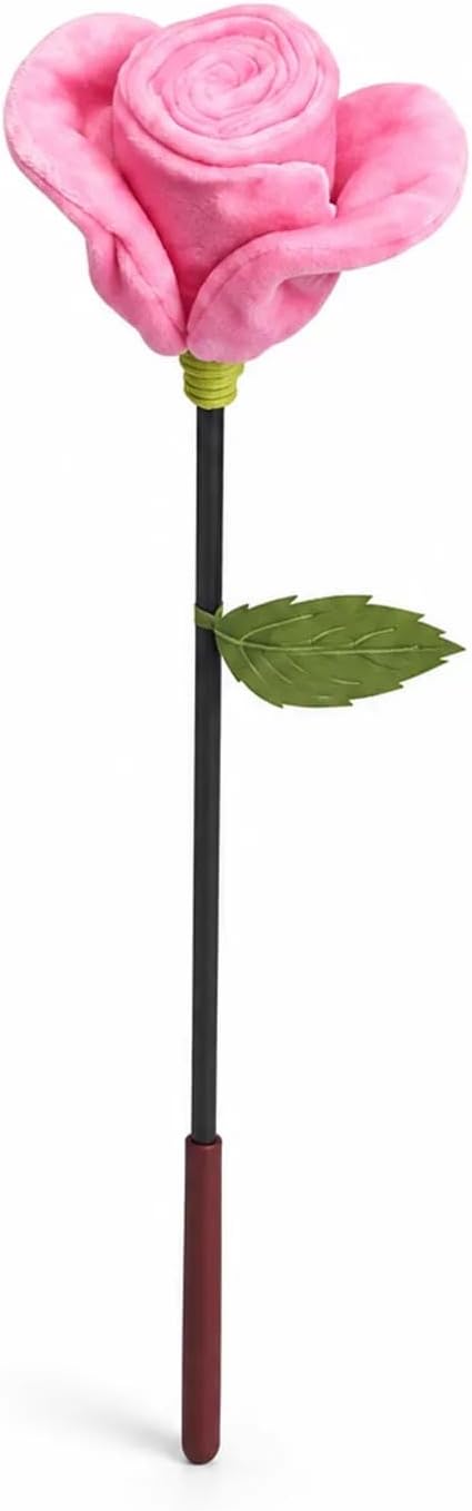 Rose Cat Wand, Velvet Teaser with Bell & Crinkle (pink)