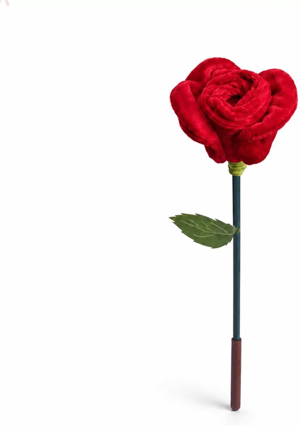 Rose Cat Wand, Velvet Teaser with Bell & Crinkle (pink)