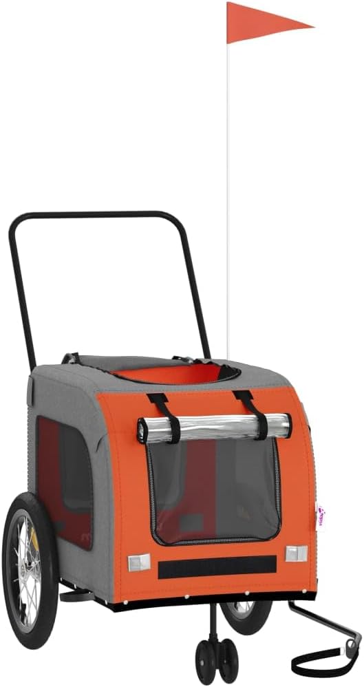 Tidyard Pet Bike Trailer for Small Dogs and Cats, Compact Foldable Design with Shock Absorbers and Lockable Wheels, Oran