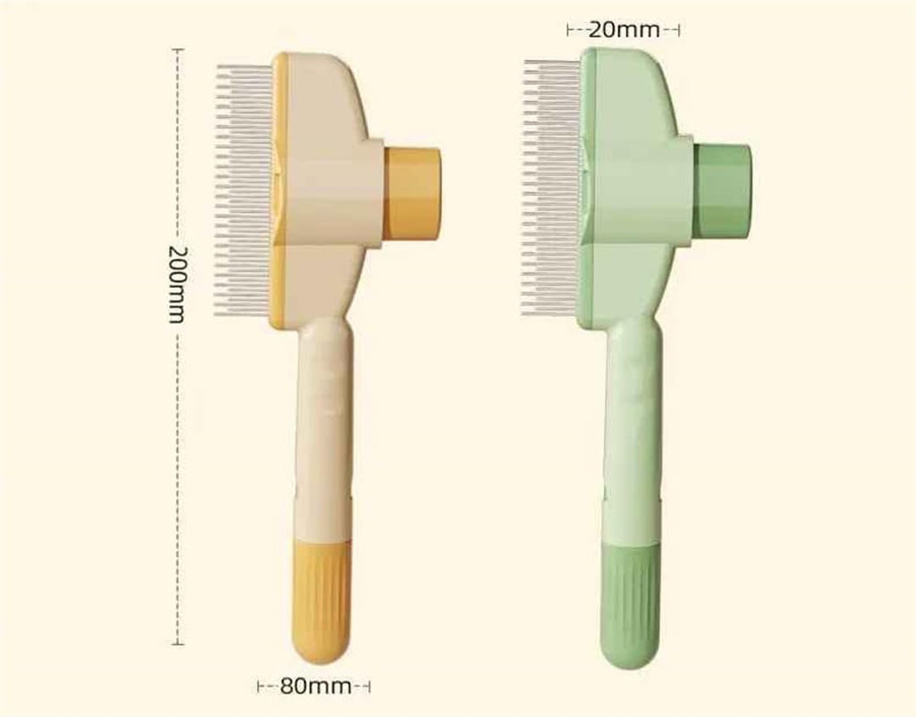 ProGroom Pet Comb – One-Click Self-Cleaning Grooming Comb for Cats Dogs (Green)