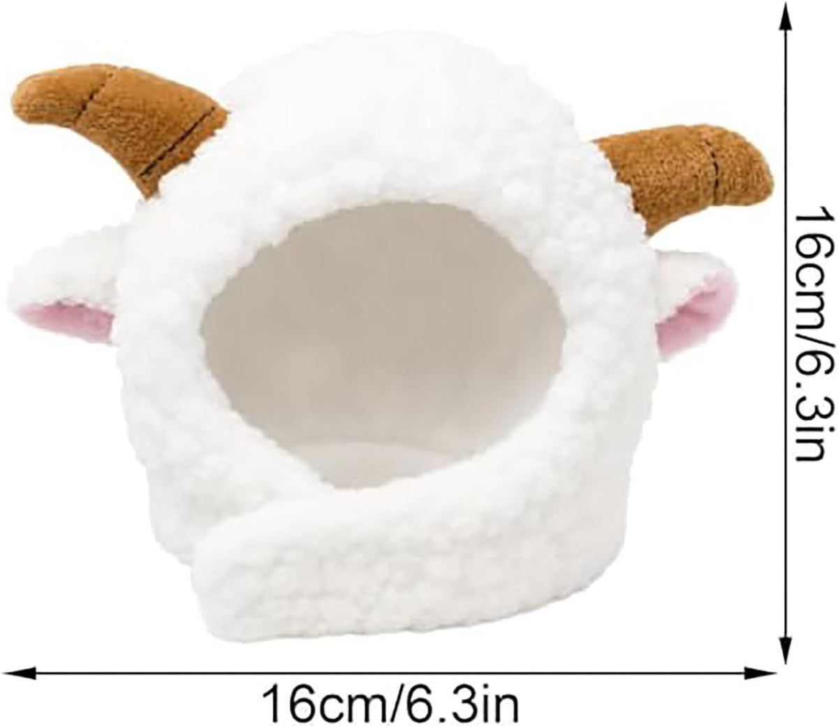 Dog Sheep Headband – Cute Cosplay Pet Hat for Christmas Halloween，White