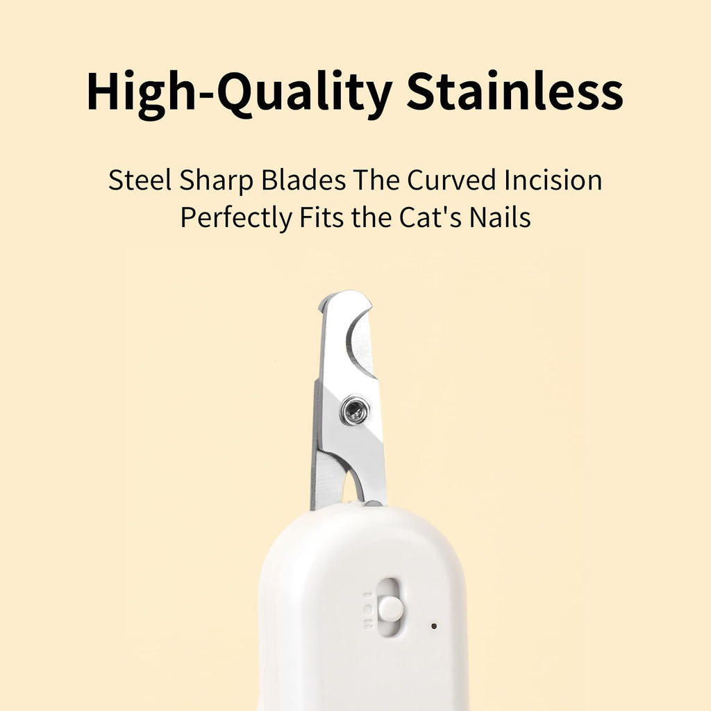 PAKEWAY Cat Nail Clipper with LED Light, Safe & Precise for Cats & Kittens