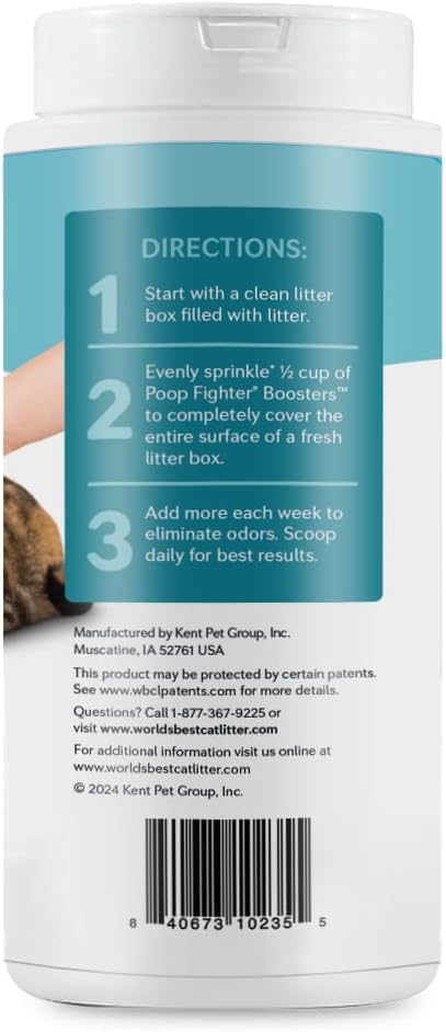 World's Best Cat Litter, Boosters Poop Fighter Additive, 18 oz Canister