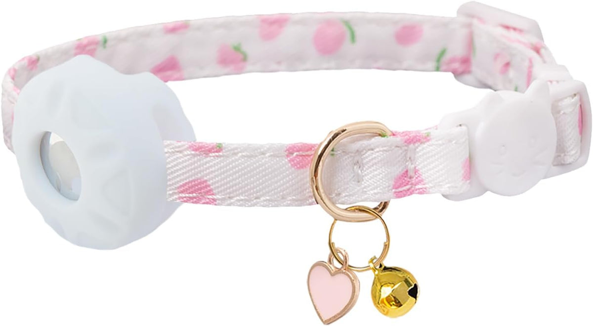 Breakaway Cat Collar with Airtag Holder,Kitten Collar with Bell