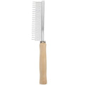 Dog Cat Grooming Comb, Stainless Steel Teeth, Wooden Handle, Fine Tooth