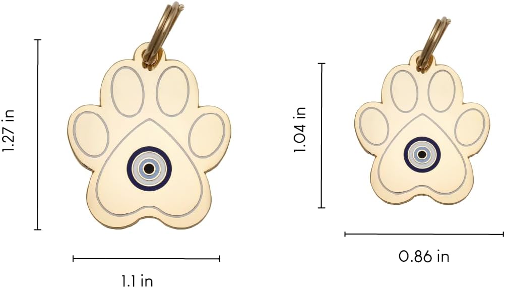 Two Tails Evil Eye Paw Personalized Cat ID Tag - Mini