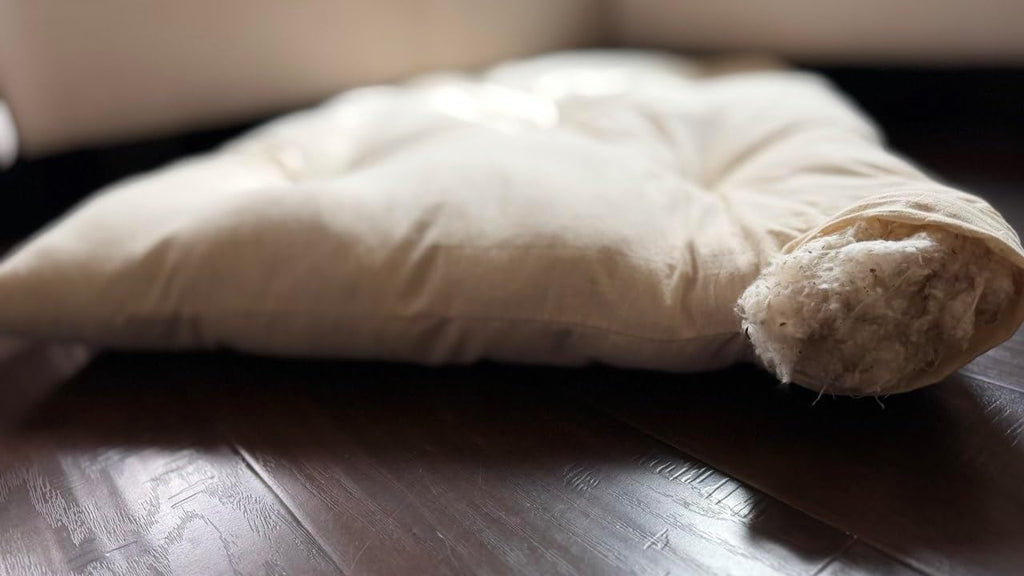 Rectangular Muslin Dog Bed Insert with Raw Cotton Filler, Natural Pet Bed Cushion Insert, Breathable Inner Pillow for Do