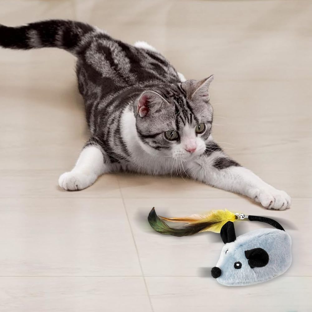 Interactive Mouse Moving Toy Rechargeable Remote Control Toy(gray)