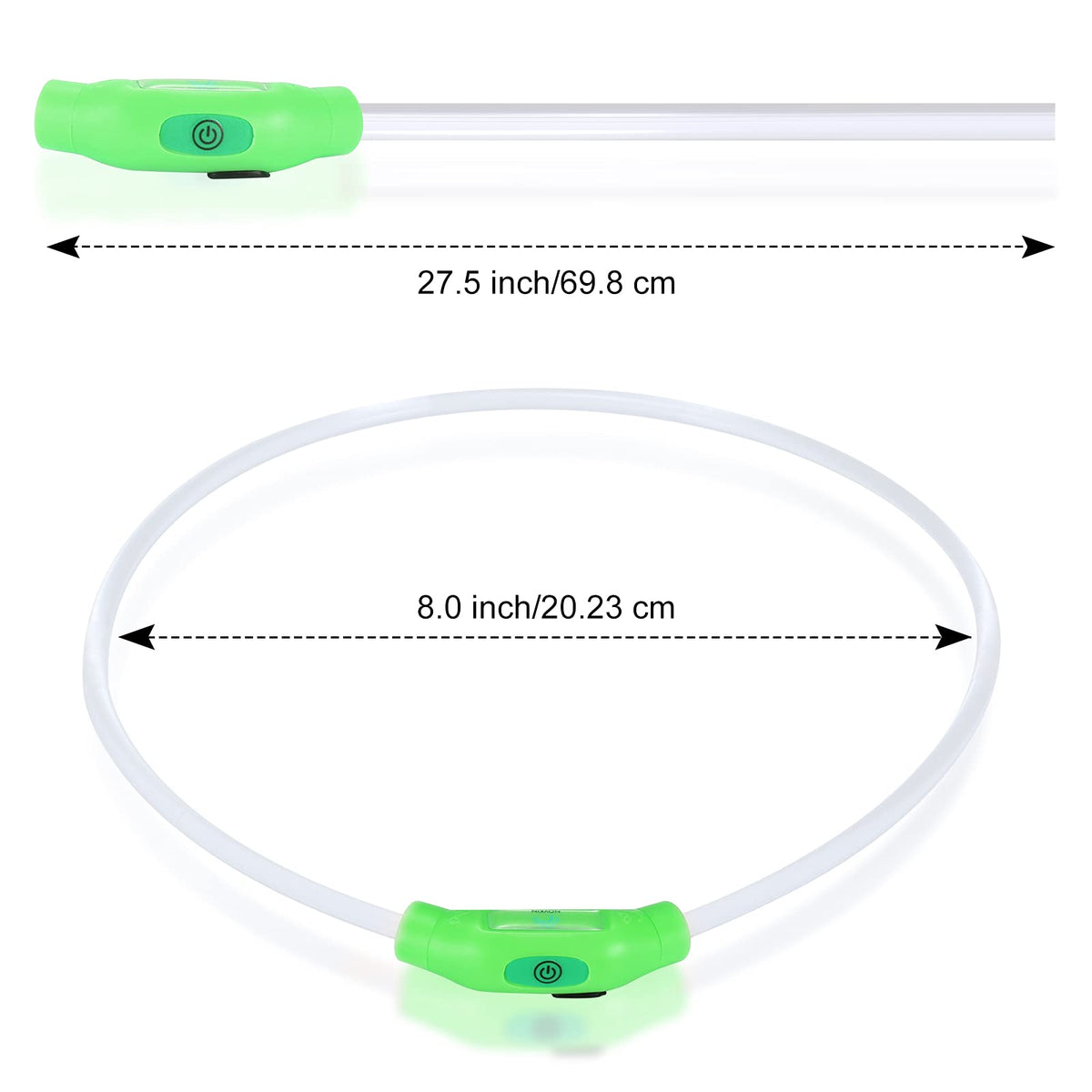NOVKIN LED Dog Collar, Cut-to-Fit Light Up Dog Collar for Night Walking, IP67 Waterproof USB Rechargeable Glowing Pet Collar, High Visibility Super Bright Safety Lights for S/M/L Dogs(Blue)