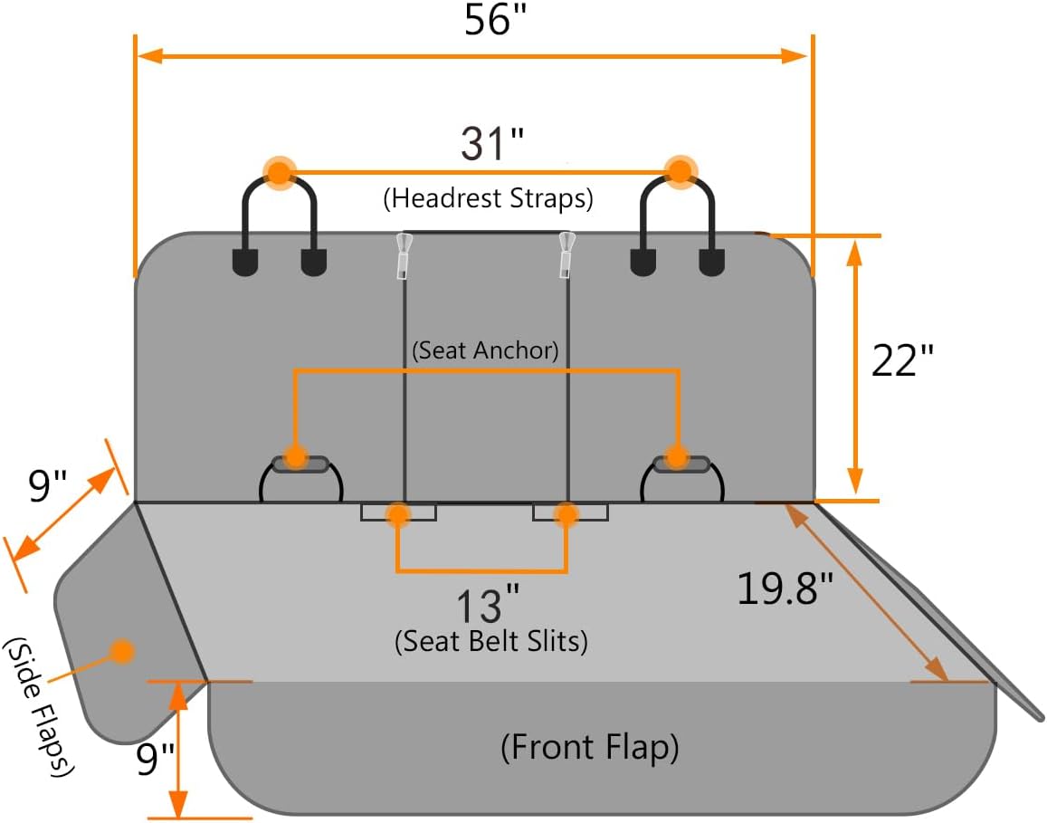 Honest Dog Car Seat Covers, Dog seat Cover with Side Flap for Cars, Trucks, and Suv's - Waterproof & Nonslip Pet Seat Co