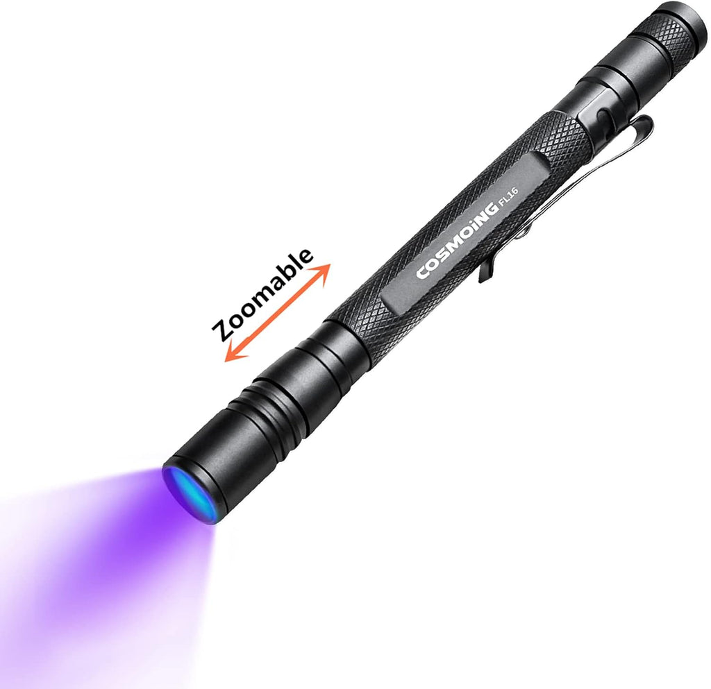 UV Flashlight 395nm Zoomable Black Light Lamp Ultraviolet Lights