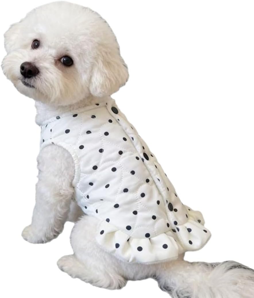 Dog Cute Fleece Cold Weather Vest Coat Dress (Skirt Jacket,S)