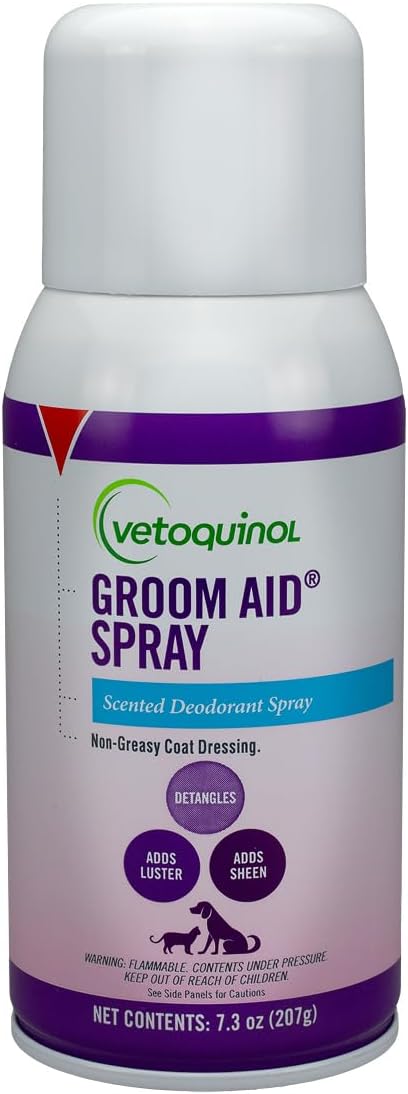 Vetoquinol Groom Aid Spray, for Grooming Cats & Dogs, Fresh Scent, 7.3 oz