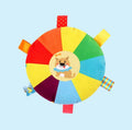 Rattle Flying Disc Dog Toy, Interactive Frisbee for Fetch, Rainbow Plush