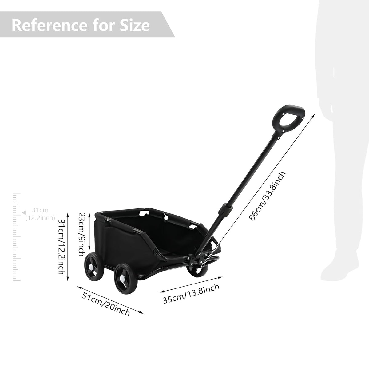 Mini Pet Stroller with Adjustable Handle Maximum Capacity 16.5 lbs