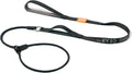 Slip Lead Dog Leash with 2 Spring-Loaded Stoppers (Black 5.0FT)
