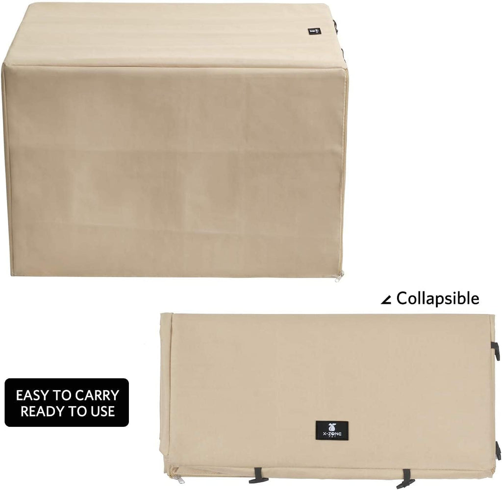 X-ZONE PET Dog Crate Cover Waterproof Kennel Cover, 30 in Beige