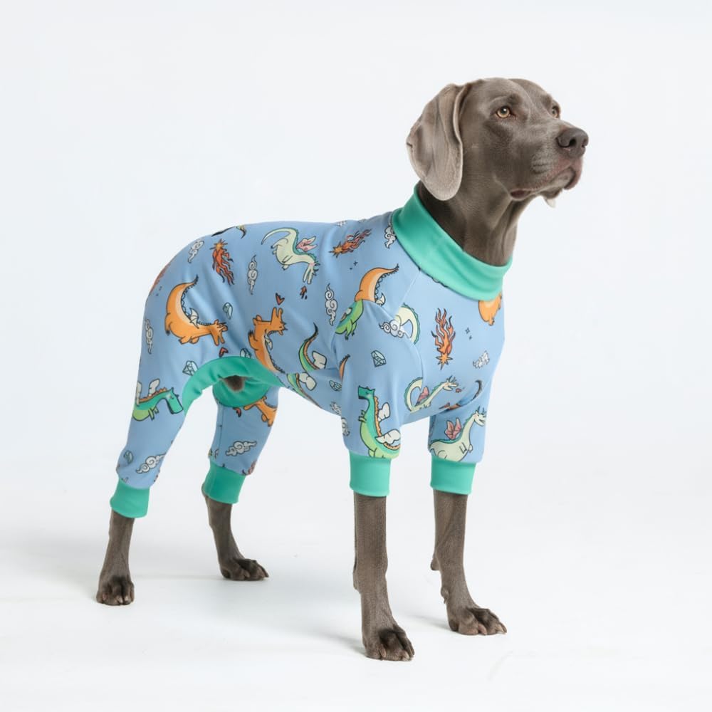 Spark Paws Dog Pajamas Onesie Shirt for S Med Large Breeds - Full Leg PJS