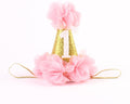 Stock Show 1st Pet Birthday Cone Hat Dogs Cats Holiday Party Hat Headwear Costume with Flowers Accessories and Adjustabl
