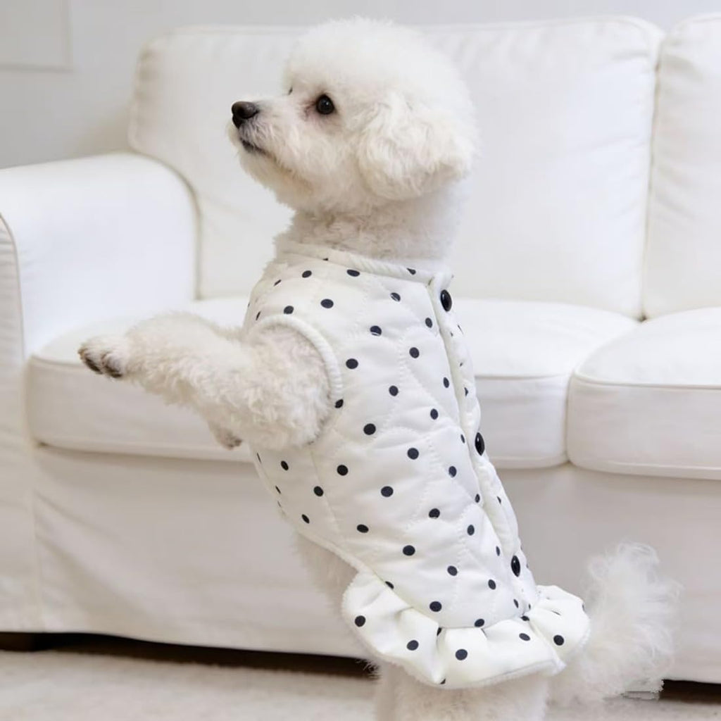 Dog Cute Fleece Cold Weather Vest Coat Dress (Skirt Jacket,S)