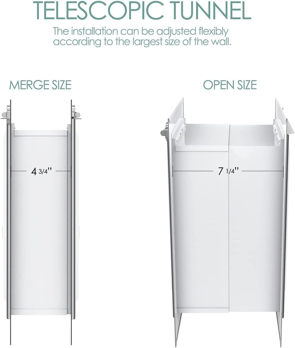 Baboni Pet Door for Wall,3-Flap,Steel Frame and Telescoping Tunnel, Aluminum Lock, Double Flap Dog Door and Cat Door, St