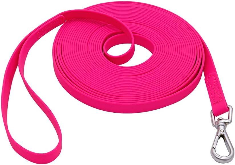 Waterproof Dog Training Leash 50FT 30FT 15FT 10FT 5FT Heavy Duty Recall Long Lead for Large Medium Small Dogs (30FT, Ora