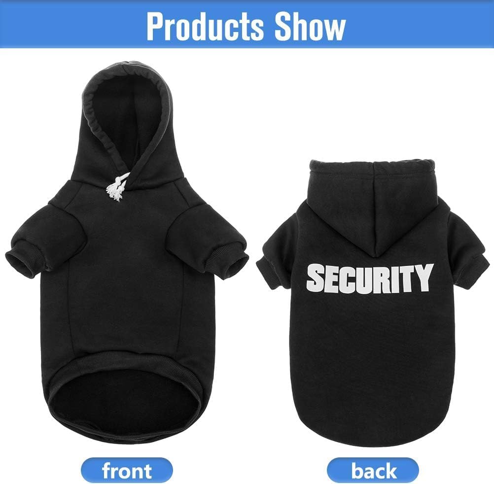 Security Dog Hoodie for Small Medium Large Dogs Boys Girls