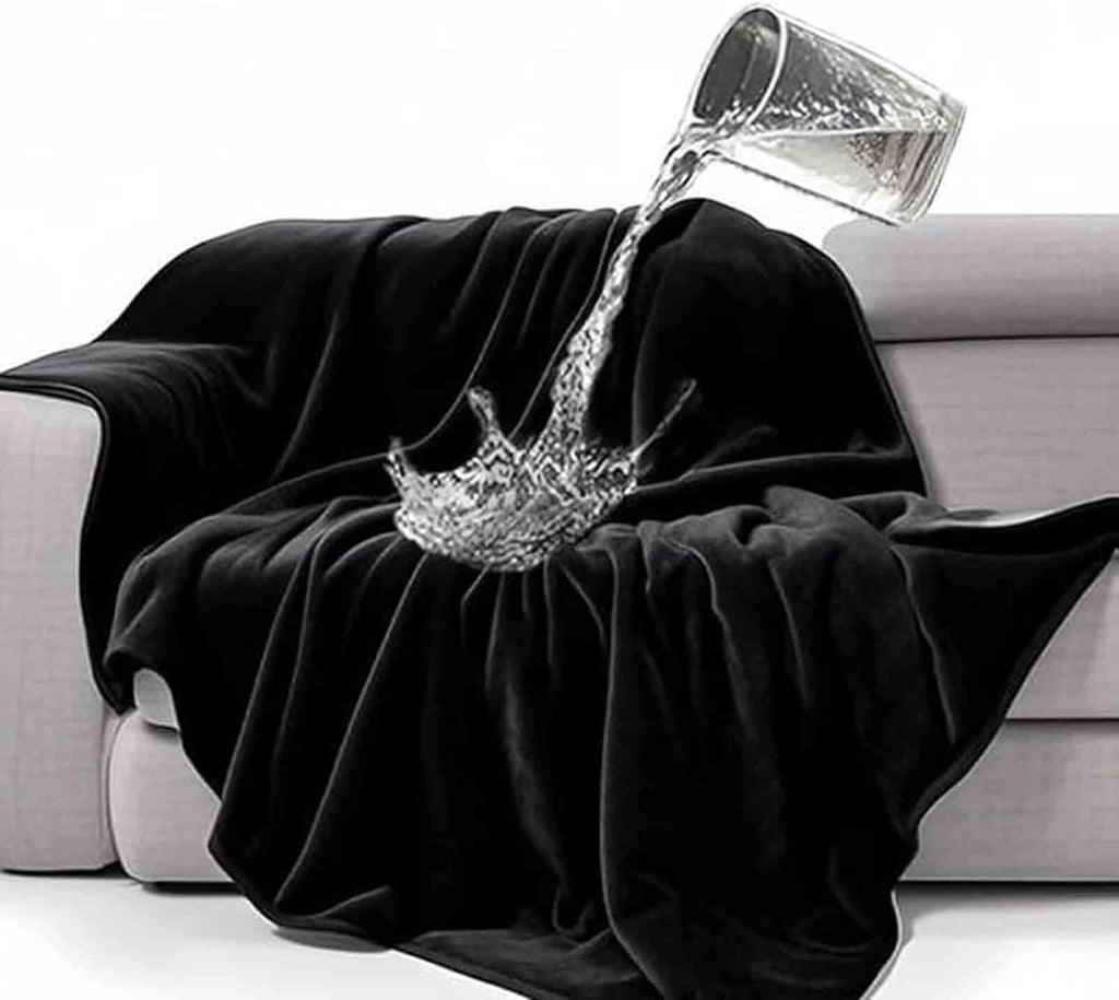 Waterproof Travel Blanket - Super Soft Flannel Throw with Leak-Proof Layer