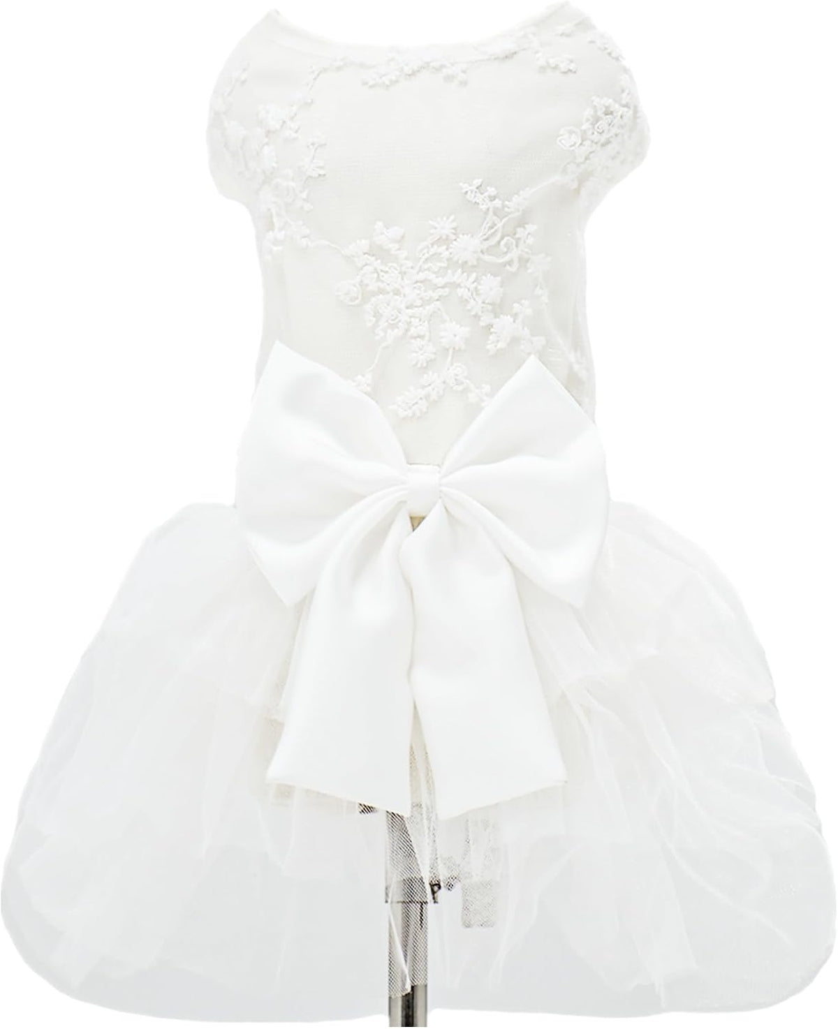 Dog Dress Wedding Outfits, Princess Lace Tutu Strappy Skirt for Female Puppy Small Medium Dogs Girl Cats Costume (Lace P