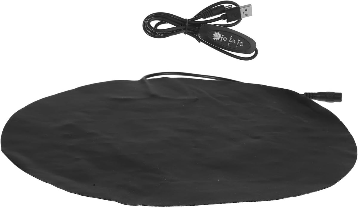 PET Heating Pad Winter USB 5V/2A round Black for Cat Beds