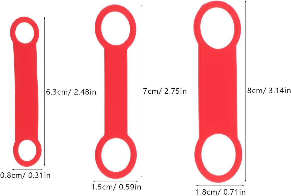 6pcs Red Silicone Slide-on Dog Tag Holder Replacement Band