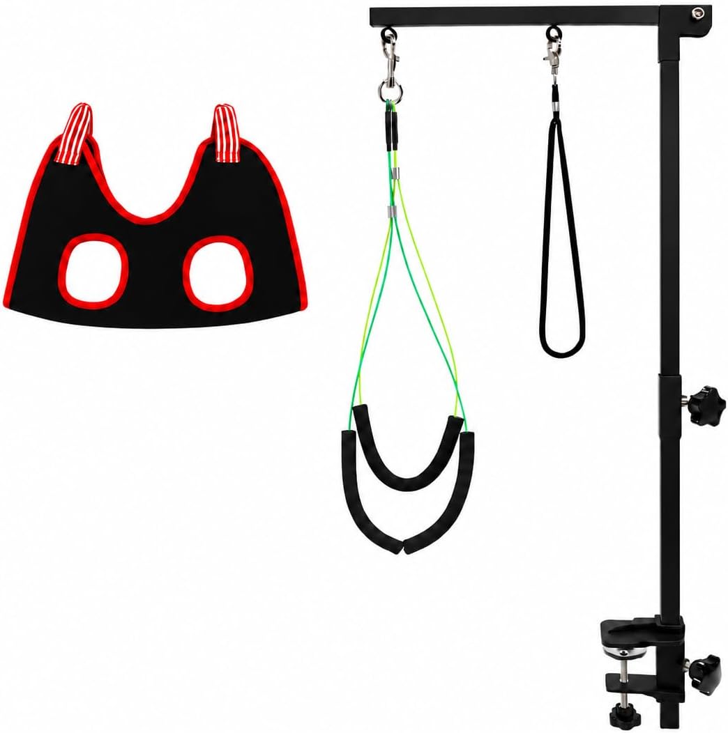 Dog Grooming arm with Restraint Loops, Adjustable Height(18.1"~30.7"),for Medium & Small Pets Bathing & Grooming