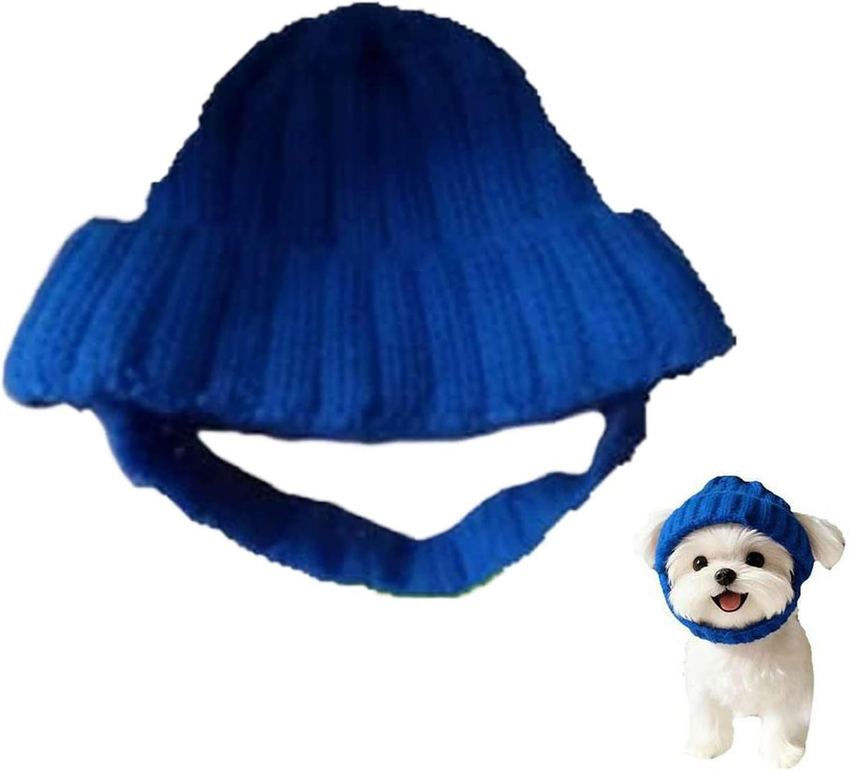 Dog Beanie Hat with Ear Holes, Winter Pet Cap for Small Dogs