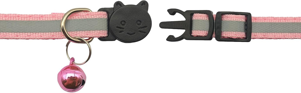 14 Pack Breakaway Cat Collar with Bell, Reflective Kitten Collar for Girl Boy Cats, Safety Buckle Adjustable 7.5-12.5 In
