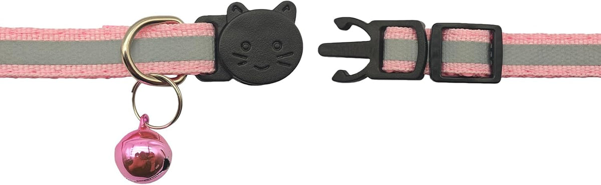 14 Pack Breakaway Cat Collar with Bell, Reflective Kitten Collar for Girl Boy Cats, Safety Buckle Adjustable 7.5-12.5 In