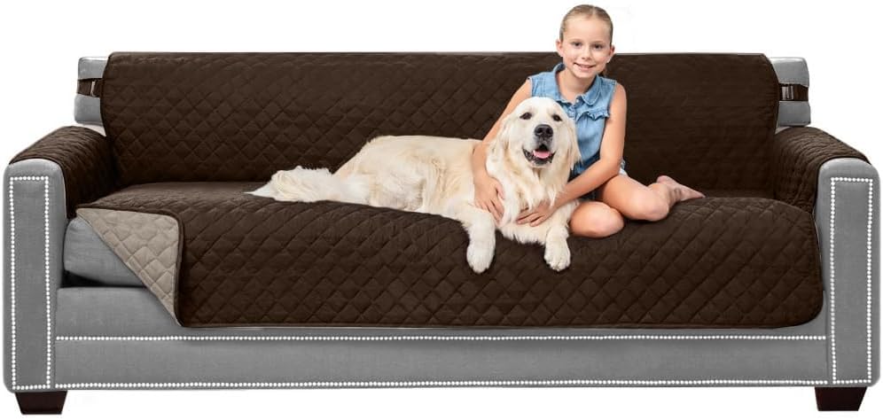 Sofa Shield® Couch Slip Covers for Dogs, Reversible Furniture Protector with Strap, Stain and Tear Resistant Cushion Cov