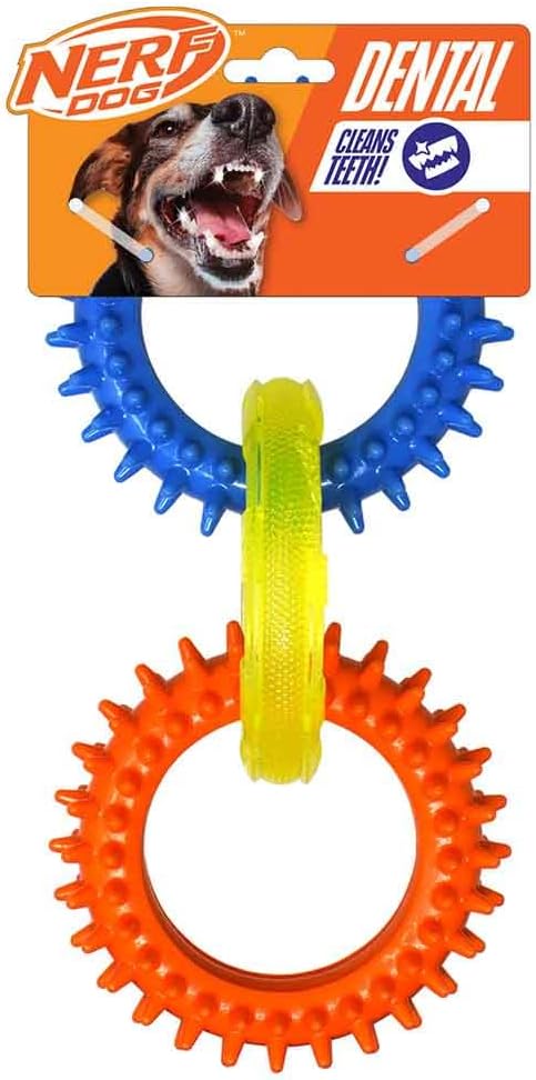 Nerf Dog 6in TPR Squeak Spike Ring -Light Blue/Green