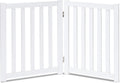 LZRS Wooden Free Standing Dog Gate 40" W x 24" H, Foldable Solid Hardwood Pet Safety Fence for House Doorways, Stairs, H